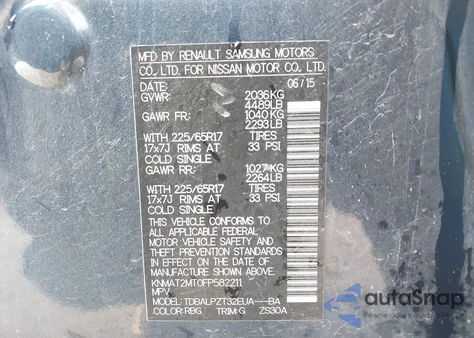 2015 Nissan Rogue S from USA, damaged, VIN KNMAT2MT0FP582211